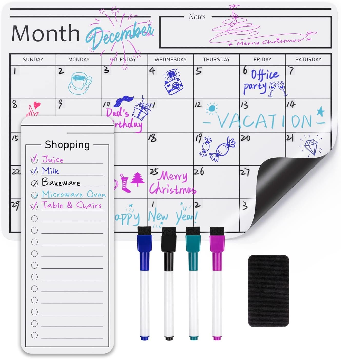 Magnetic calendar organizer